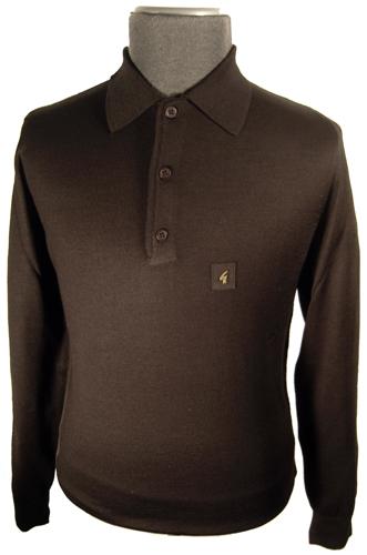 'GRAY' GABICCI VINTAGE Knitted Mod Polo Shirt (B)